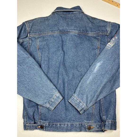 Vintage Ruff Hewn Olympic 1996 Button Down Jean Jacket Size M - Picture 6 of 7